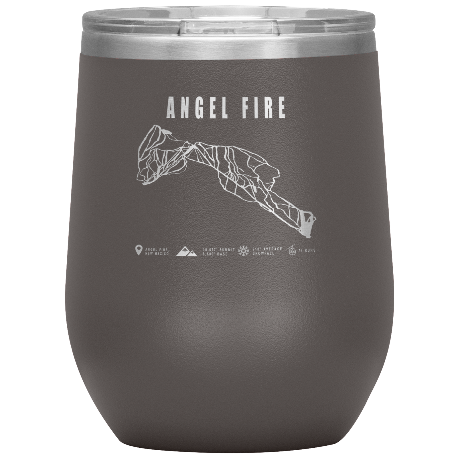 Angel Fire, New Mexico Ski Trail Map Wine 12oz Tumbler - Powderaddicts
