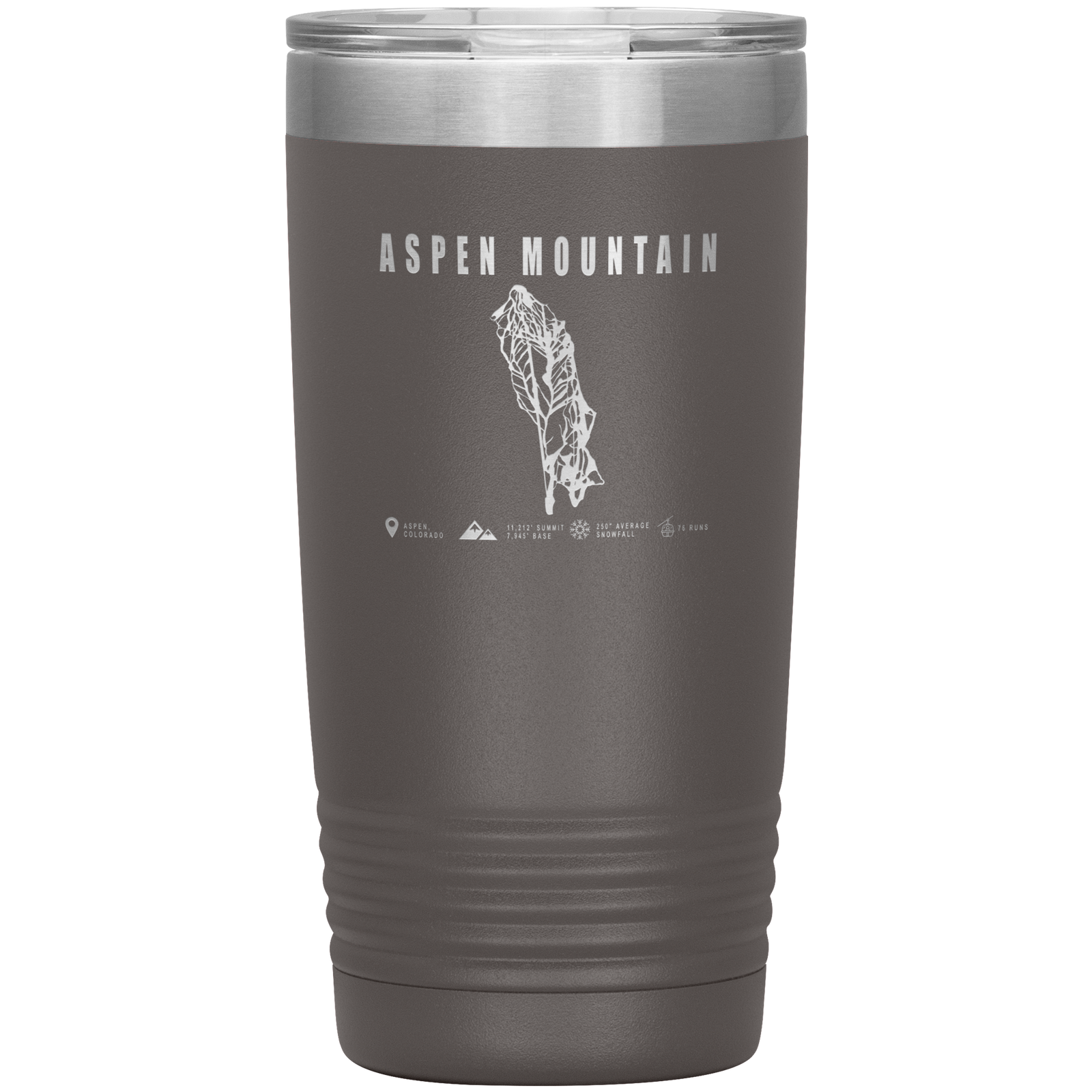 Aspen Mountain Colorado Ski Trail Map 20oz Tumbler - Powderaddicts