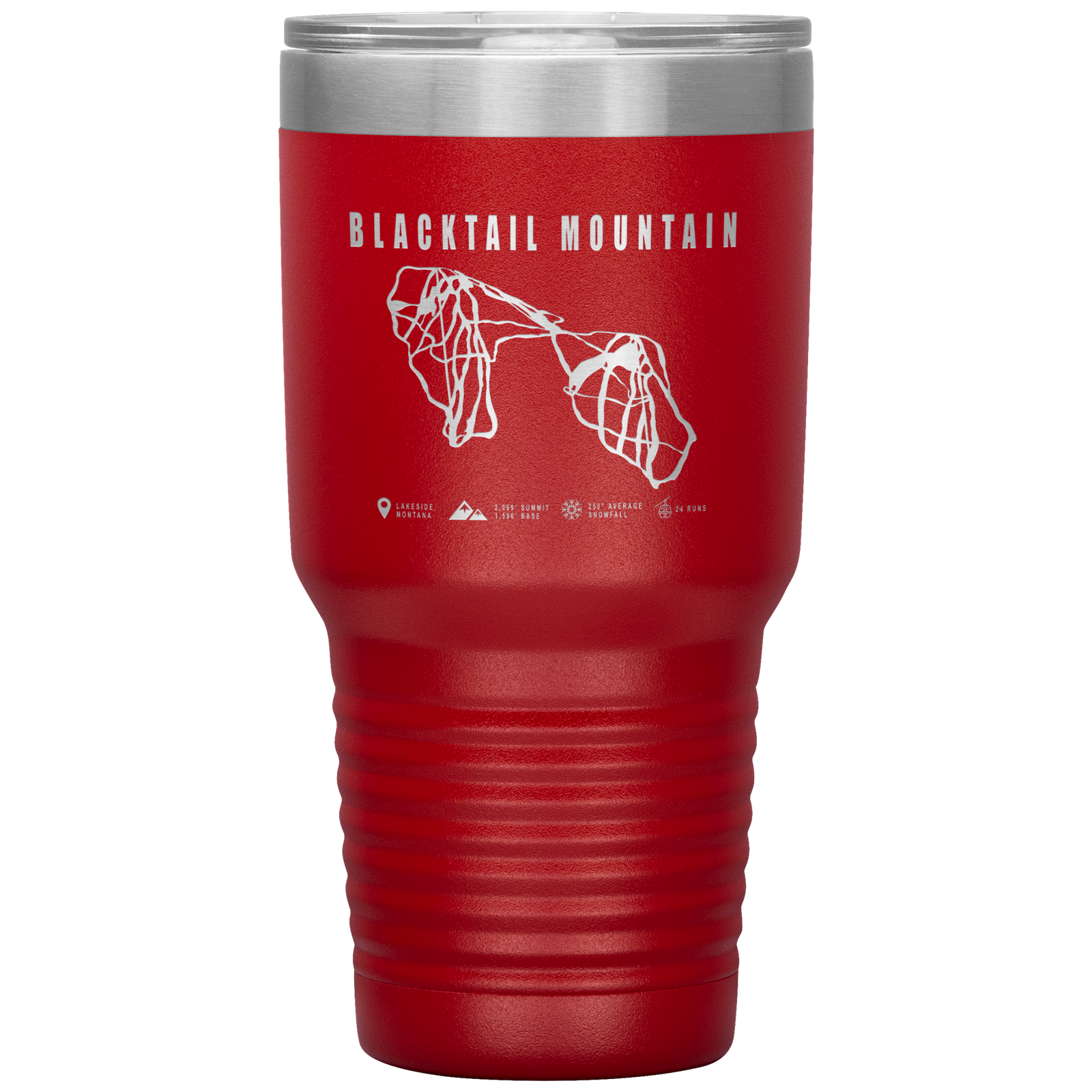Blacktail Mountain Montana Ski Trail Map 30oz Tumbler - Powderaddicts