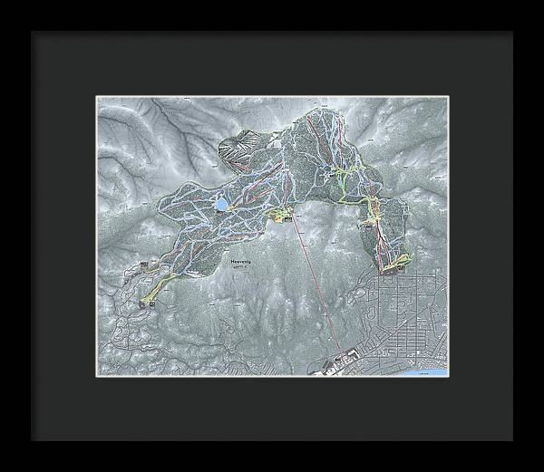 Heavenly Ski Trail Map - Framed Print - Powderaddicts