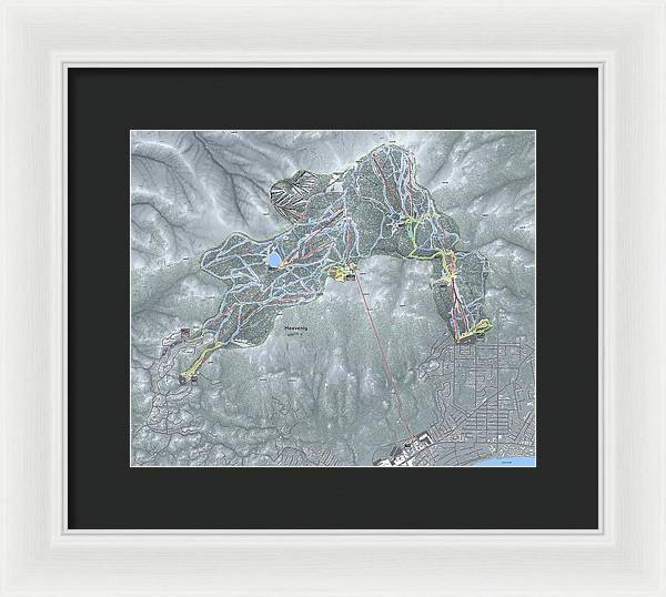 Heavenly Ski Trail Map - Framed Print - Powderaddicts