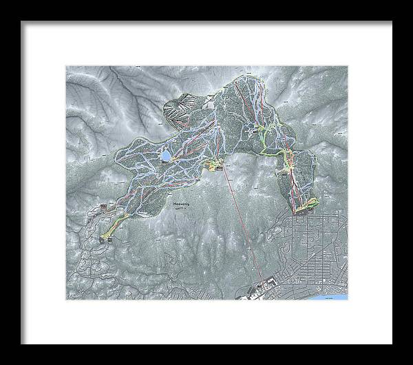 Heavenly Ski Trail Map - Framed Print - Powderaddicts