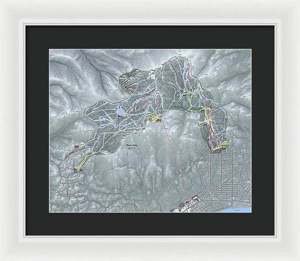 Heavenly Ski Trail Map - Framed Print - Powderaddicts