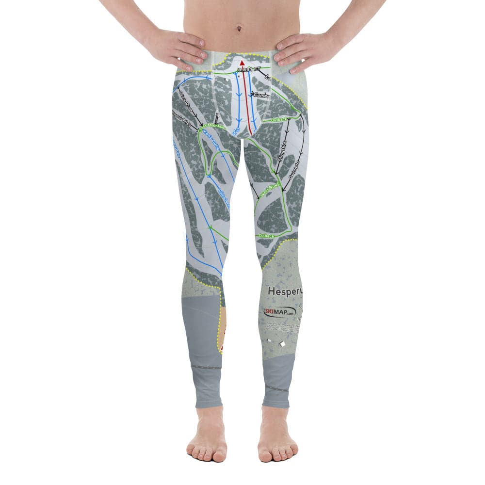 Hesperus, Colorado Ski Trail Map Men's Base Layer Bottom - Powderaddicts