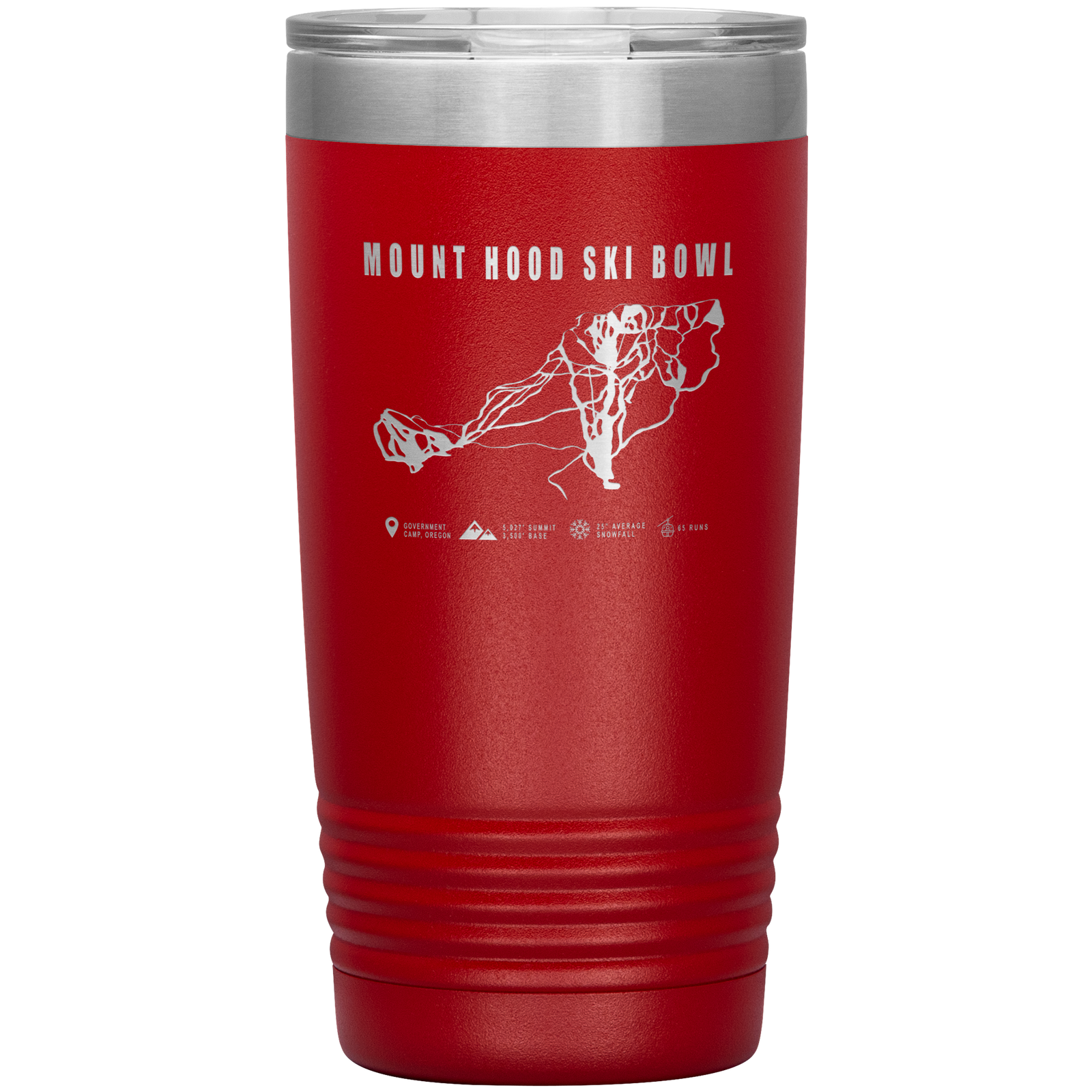Mount Hood Ski Bowl, Oregon Ski Trail Map 20oz Tumbler - Powderaddicts