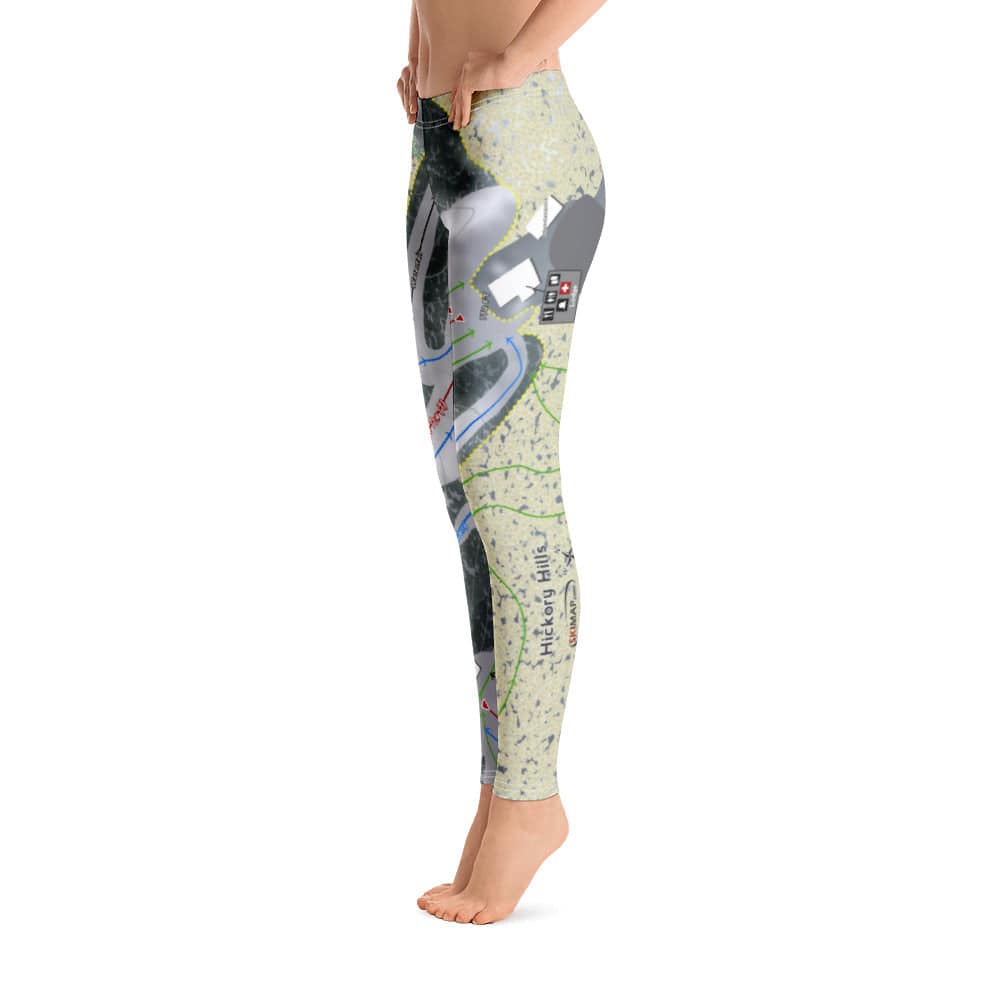 Hickory Hills, Michigan Ski Trail Map Women's Base Layer Bottom - Powderaddicts