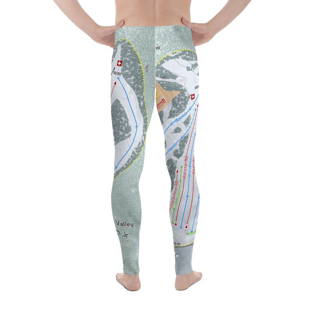 Hidden Valley, Missouri Ski Trail Map Men's Base Layer Bottom - Powderaddicts