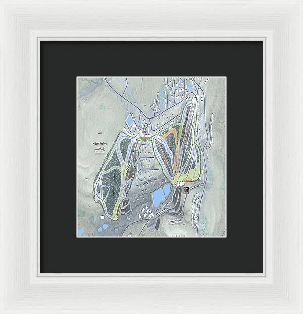 Hidden Valley Ski Trail Map - Framed Print - Powderaddicts