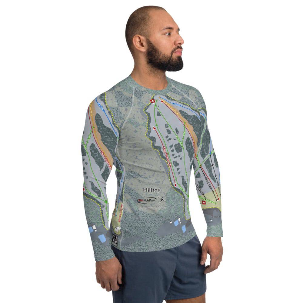 Hilltop, Alaska Ski Trail Map Men's Base Layer Top - Powderaddicts