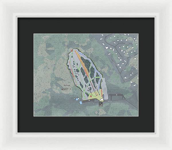 Hilltop Ski Trail Map - Framed Print - Powderaddicts