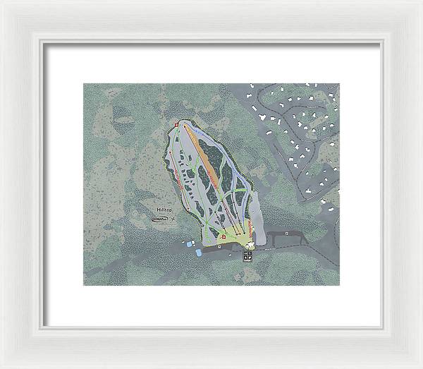 Hilltop Ski Trail Map - Framed Print - Powderaddicts