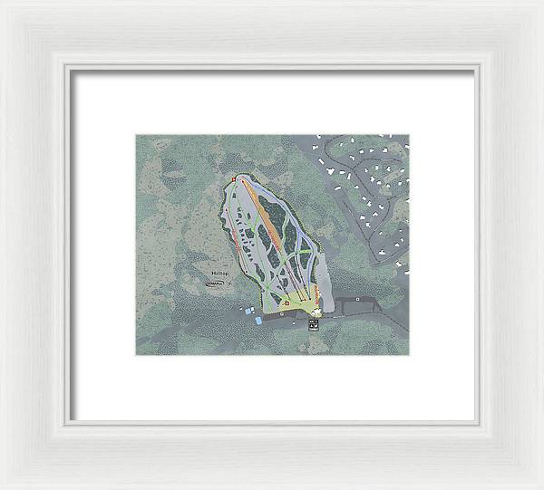 Hilltop Ski Trail Map - Framed Print - Powderaddicts
