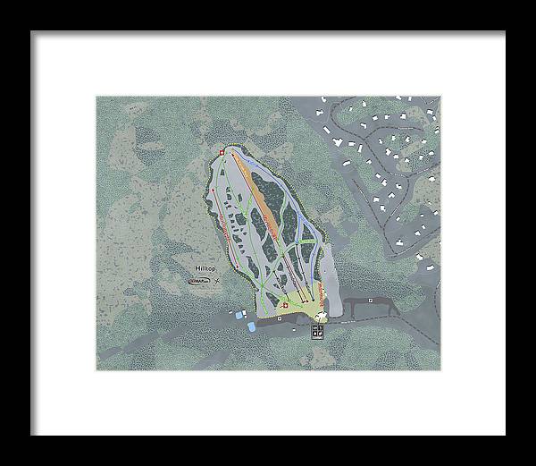 Hilltop Ski Trail Map - Framed Print - Powderaddicts