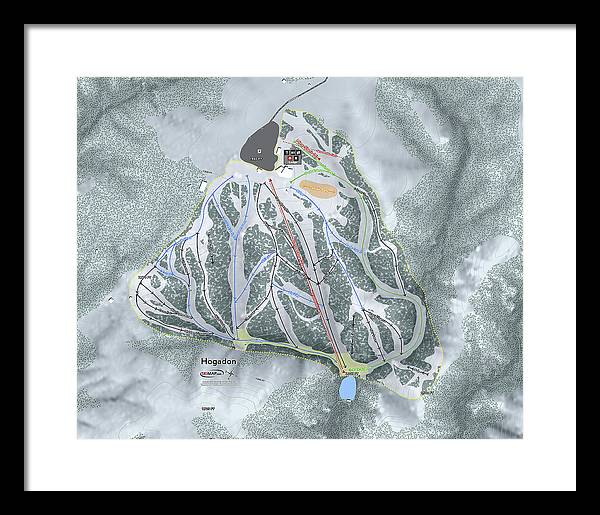 Hogadon Ski Trail Map - Framed Print - Powderaddicts