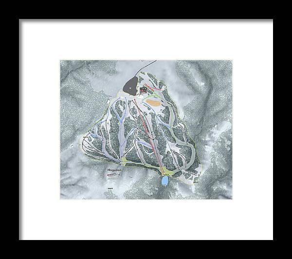 Hogadon Ski Trail Map - Framed Print - Powderaddicts
