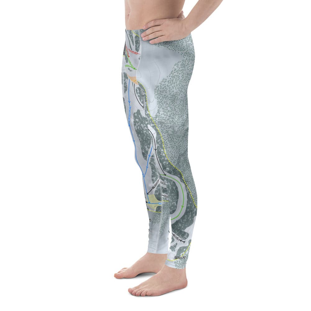 Hogadon, Wyoming Ski Trail Map Men's Base Layer Bottom - Powderaddicts