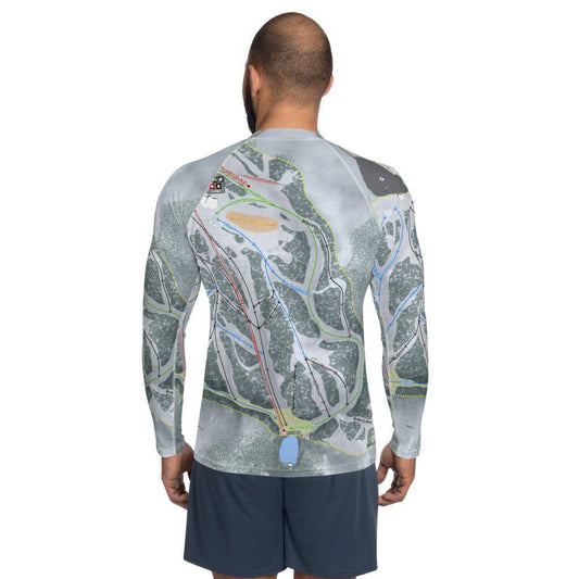 Hogadon, Wyoming Ski Trail Map Men's Base Layer Top - Powderaddicts