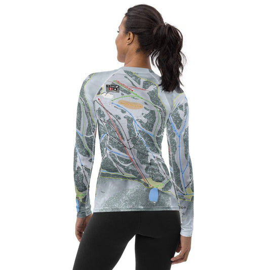 Hogadon, Wyoming Ski Trail Map Women's Base Layer Top - Powderaddicts