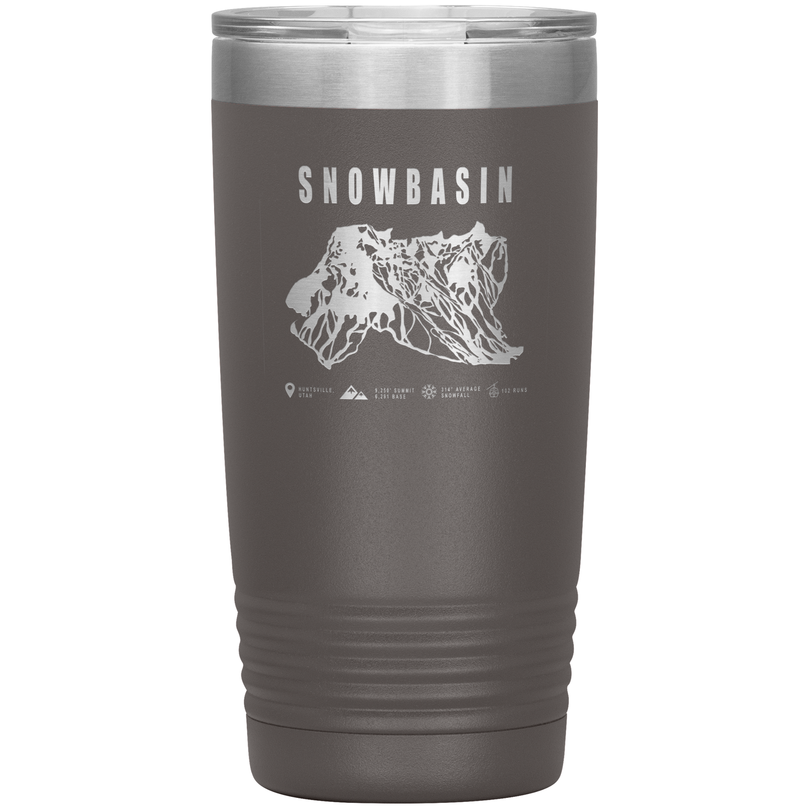 Snowbasin, Utah Ski Trail Map - 20oz Tumbler - Powderaddicts