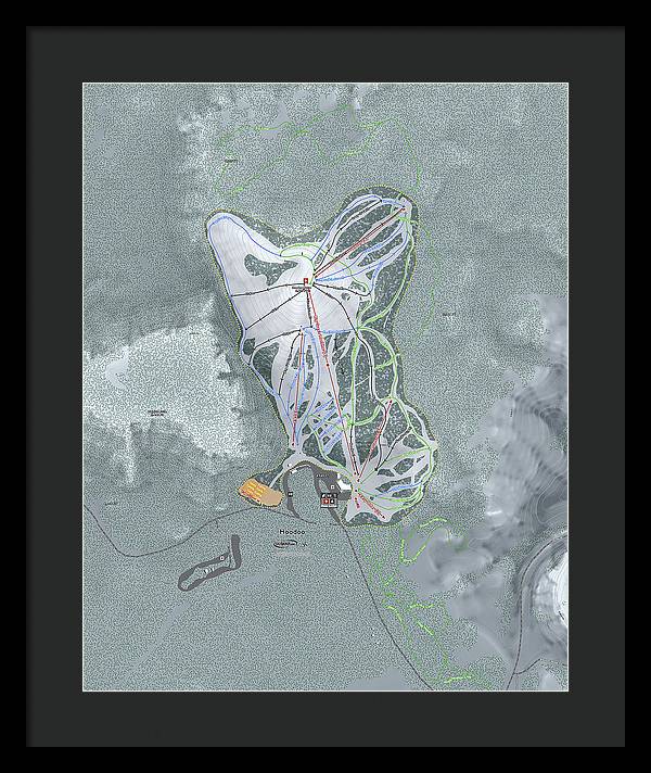 Hoodoo Ski Trail Map - Framed Print - Powderaddicts
