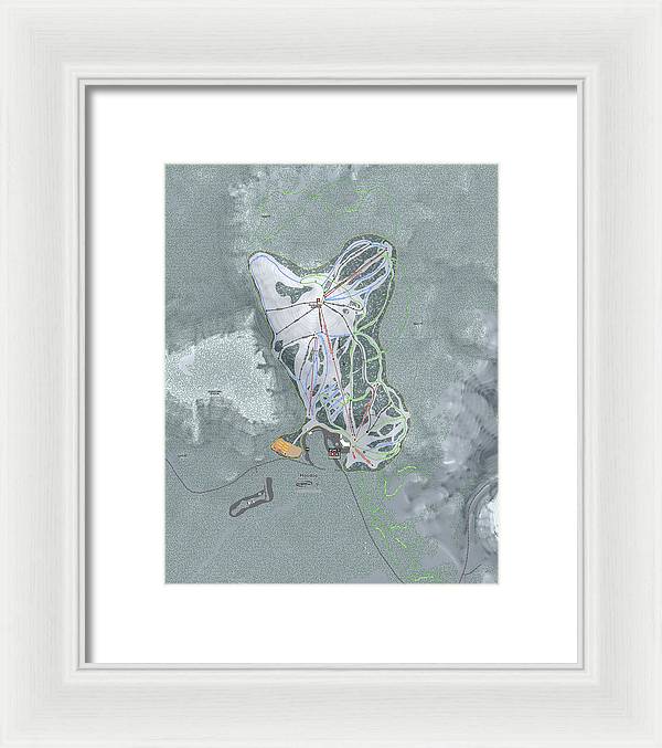 Hoodoo Ski Trail Map - Framed Print - Powderaddicts