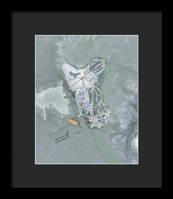 Hoodoo Ski Trail Map - Framed Print - Powderaddicts