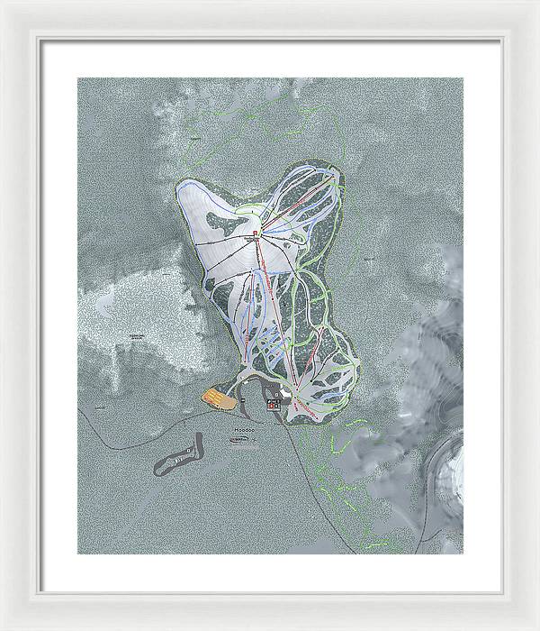 Hoodoo Ski Trail Map - Framed Print - Powderaddicts