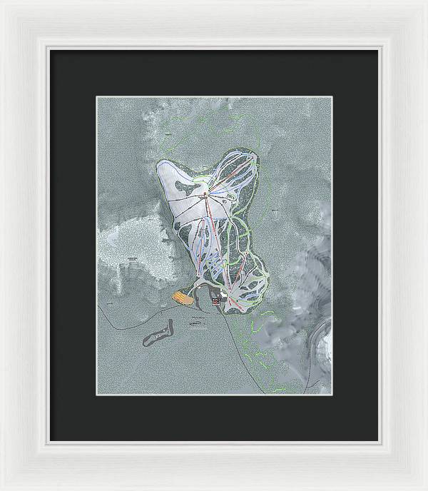 Hoodoo Ski Trail Map - Framed Print - Powderaddicts
