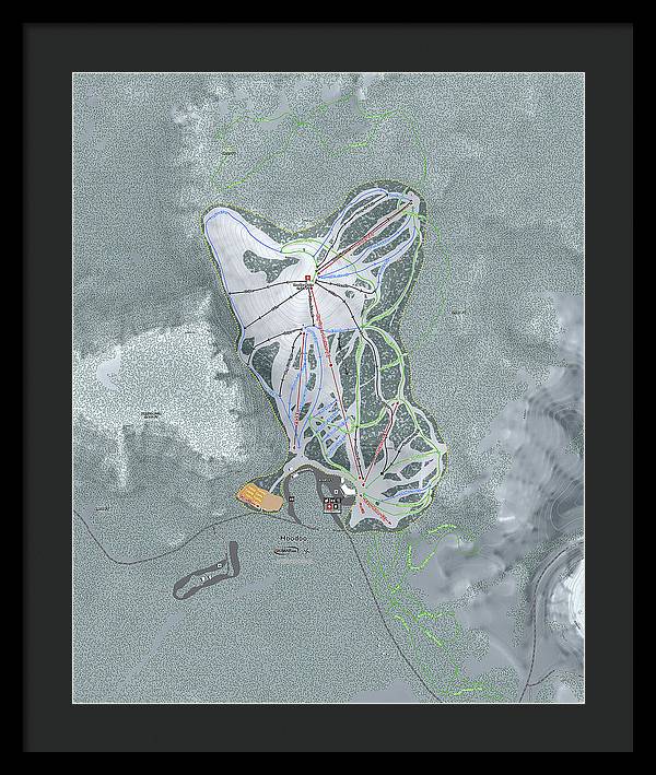 Hoodoo Ski Trail Map - Framed Print - Powderaddicts