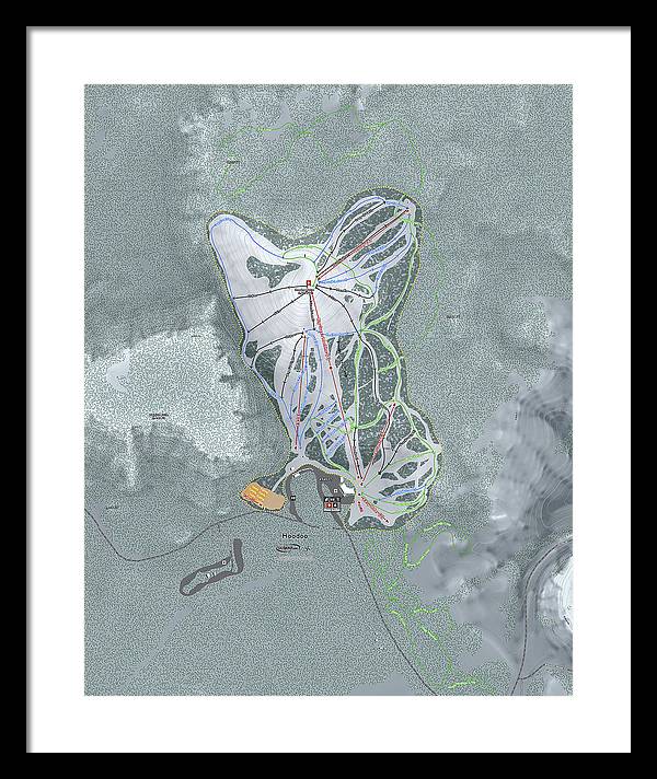 Hoodoo Ski Trail Map - Framed Print - Powderaddicts