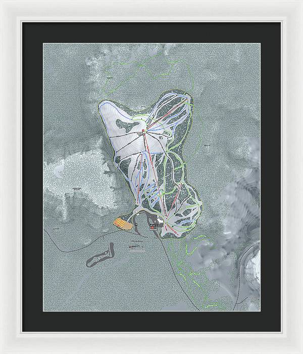 Hoodoo Ski Trail Map - Framed Print - Powderaddicts