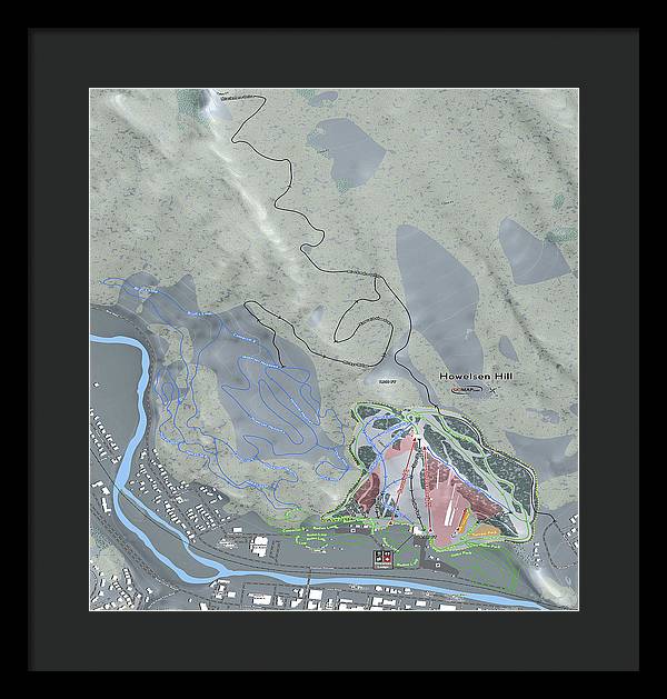 Howelsen Hill Ski Trail Map - Framed Print - Powderaddicts