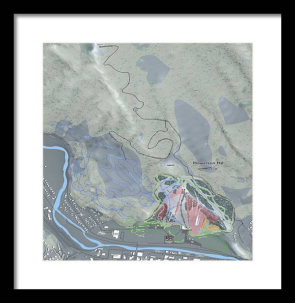 Howelsen Hill Ski Trail Map - Framed Print - Powderaddicts