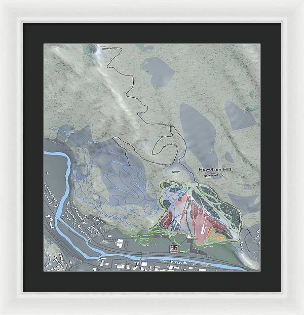 Howelsen Hill Ski Trail Map - Framed Print - Powderaddicts