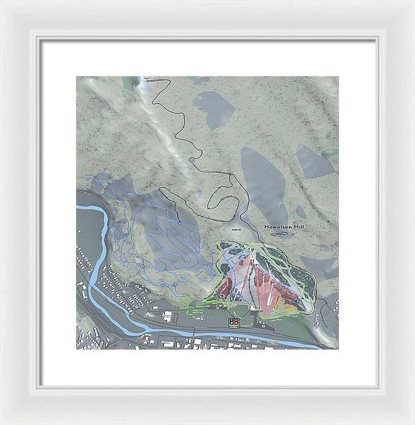 Howelsen Hill Ski Trail Map - Framed Print - Powderaddicts