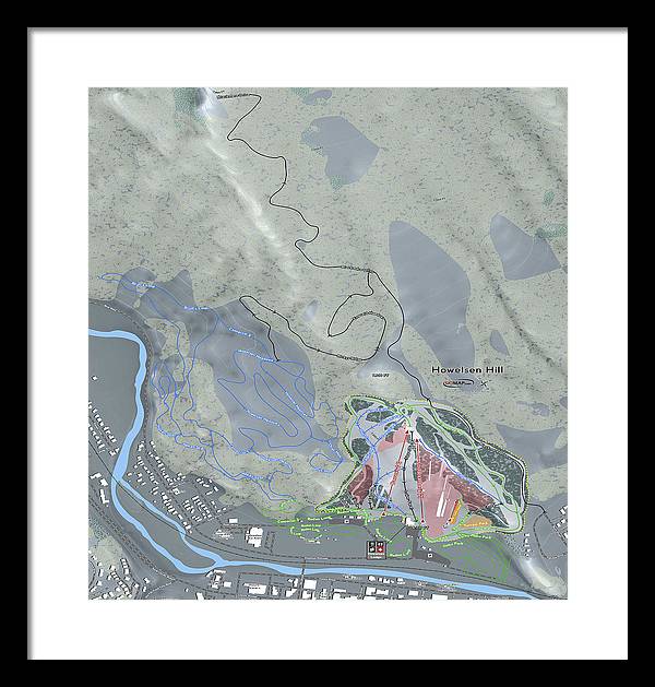 Howelsen Hill Ski Trail Map - Framed Print - Powderaddicts