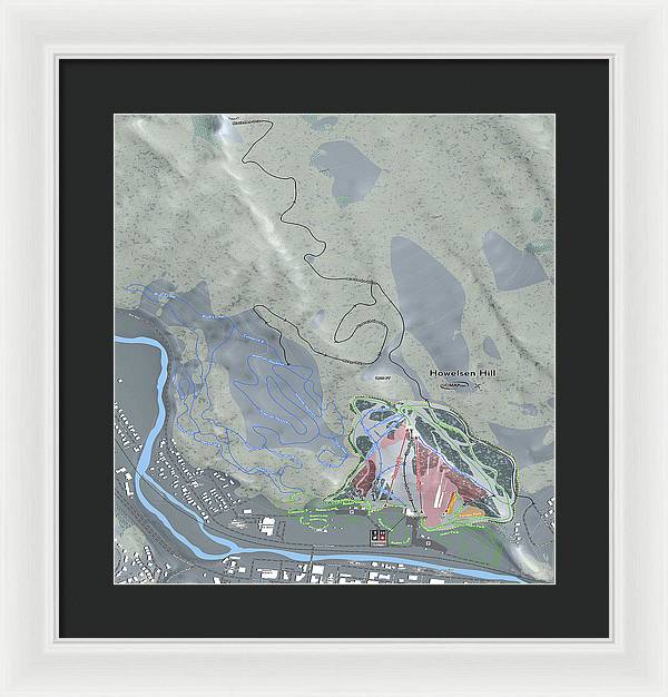 Howelsen Hill Ski Trail Map - Framed Print - Powderaddicts
