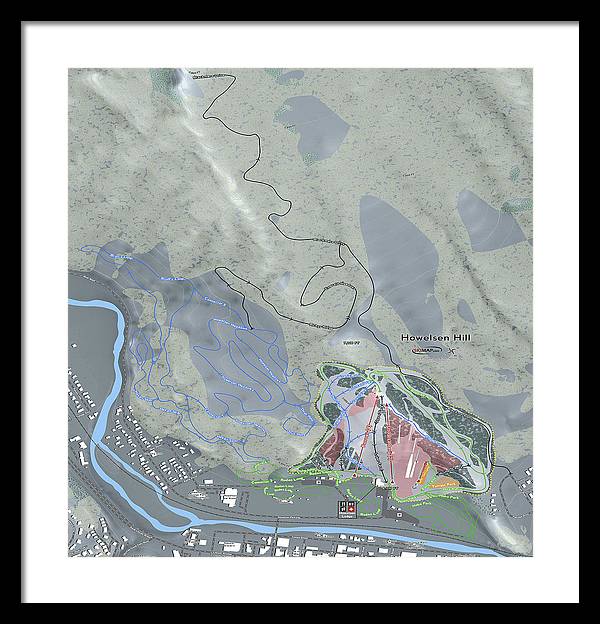 Howelsen Hill Ski Trail Map - Framed Print - Powderaddicts
