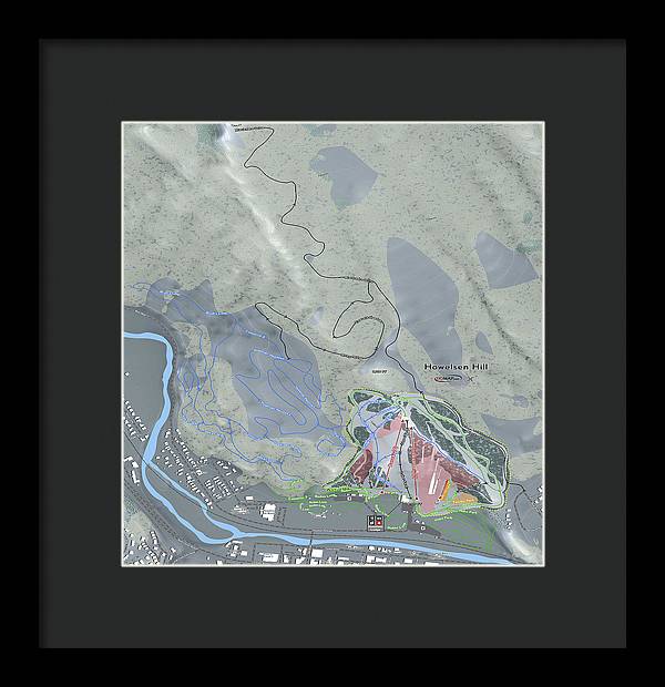 Howelsen Hill Ski Trail Map - Framed Print - Powderaddicts