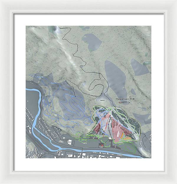 Howelsen Hill Ski Trail Map - Framed Print - Powderaddicts