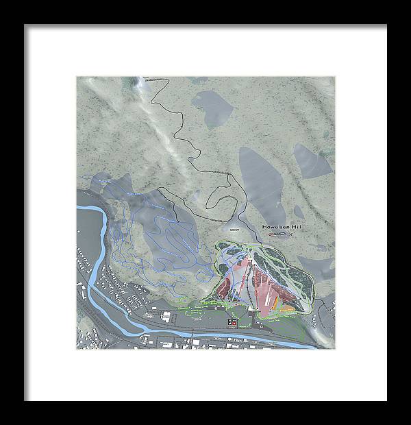 Howelsen Hill Ski Trail Map - Framed Print - Powderaddicts