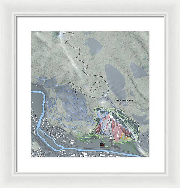 Howelsen Hill Ski Trail Map - Framed Print - Powderaddicts