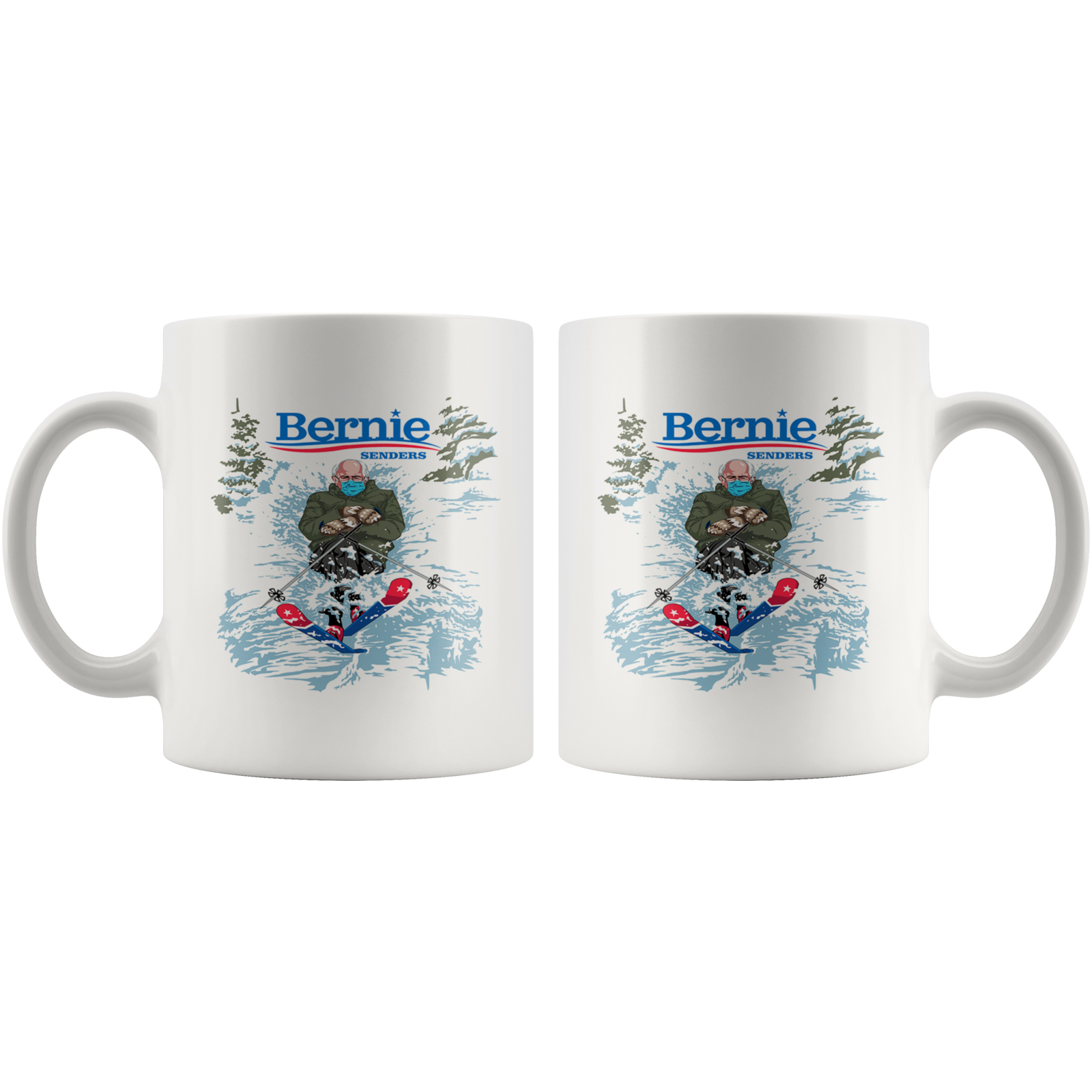 Bernie Senders Skiing 11oz Mug - Powderaddicts
