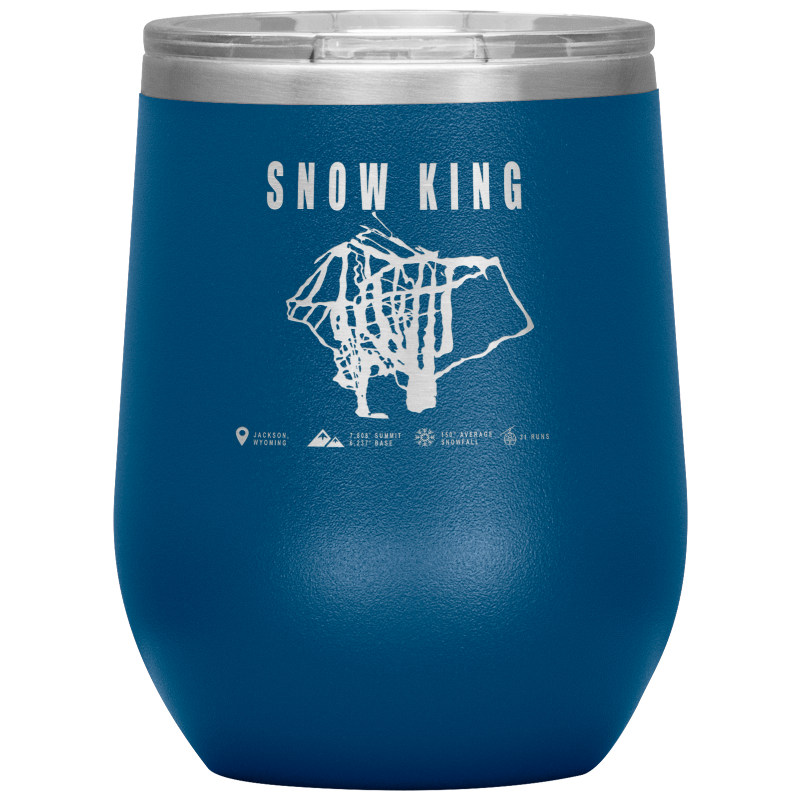 Snow King Wyoming Ski Trail Map Wine 12oz Tumbler - Powderaddicts