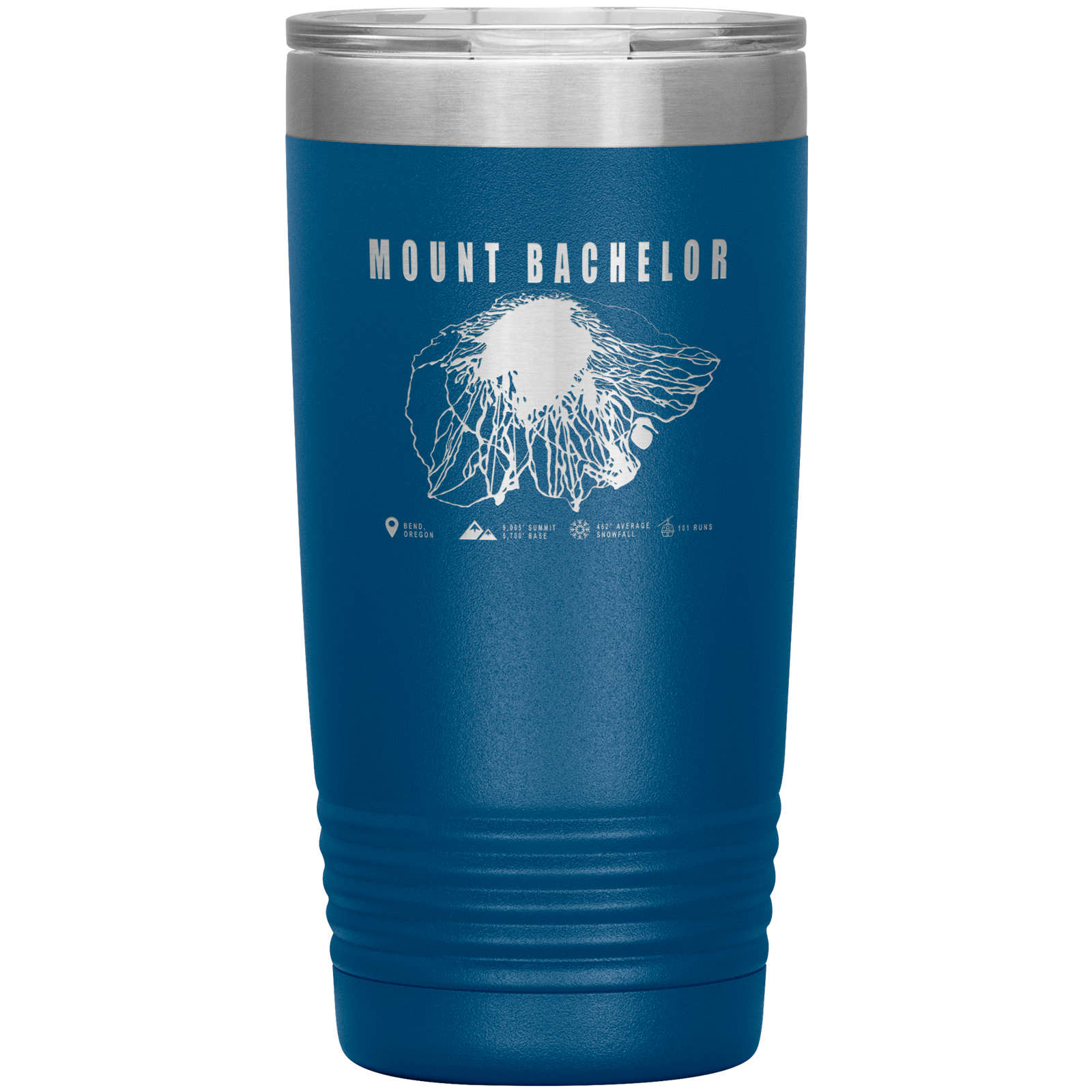 Mount Bachelor, Oregon Ski Trail Map 20oz Tumbler - Powderaddicts