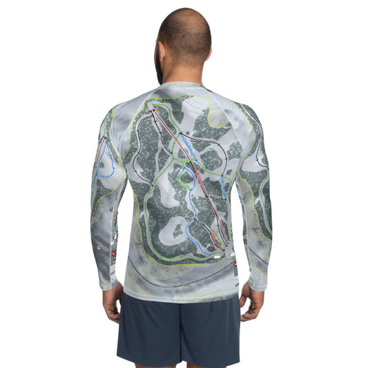 Huff Hills, North Dakota Ski Trail Map Men's Base Layer Top - Powderaddicts