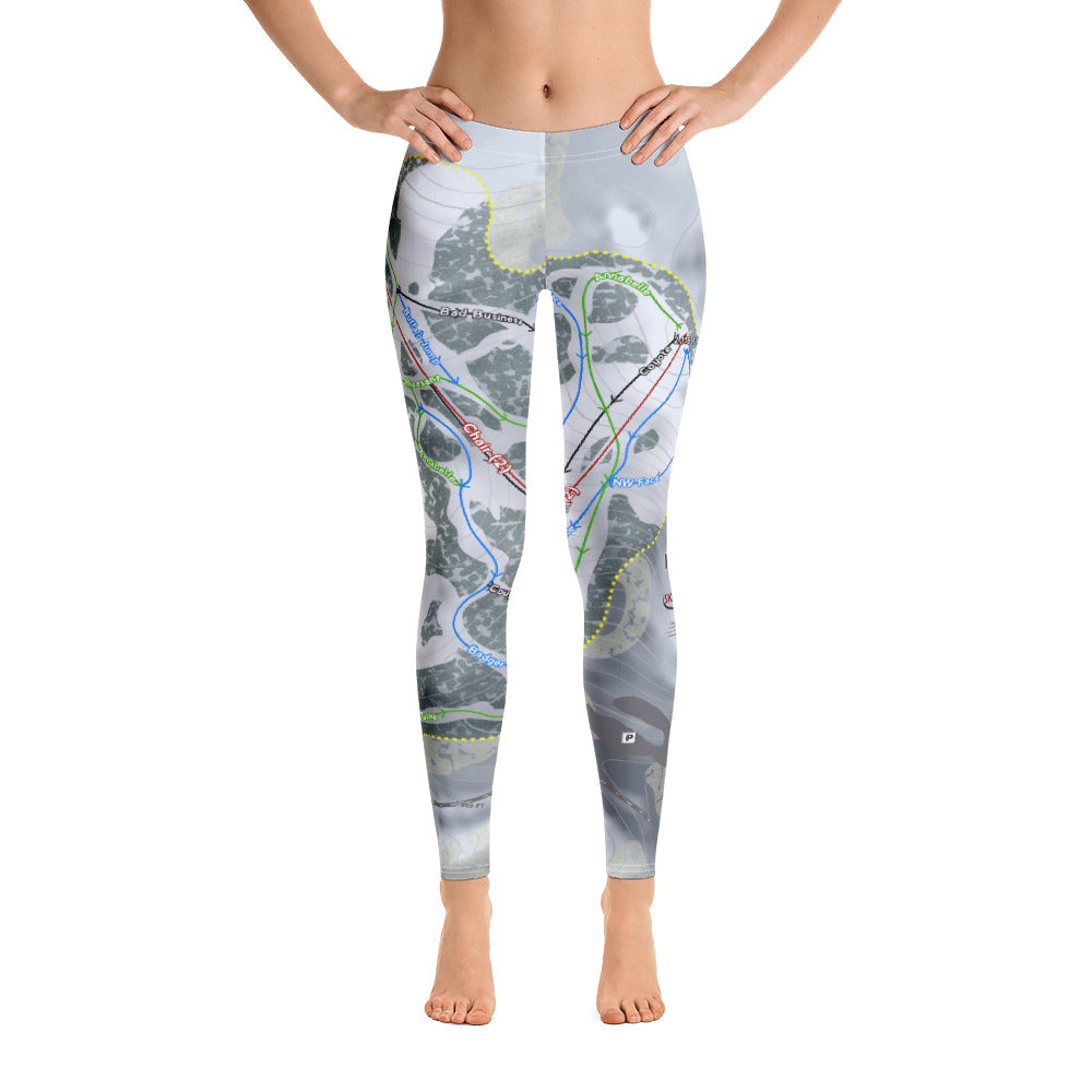 Huff Hills, North Dakota Ski Trail Map Women's Base Layer Bottom - Powderaddicts