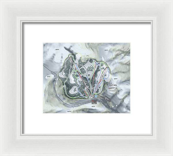 Huff Hills Ski Trail Map - Framed Print - Powderaddicts