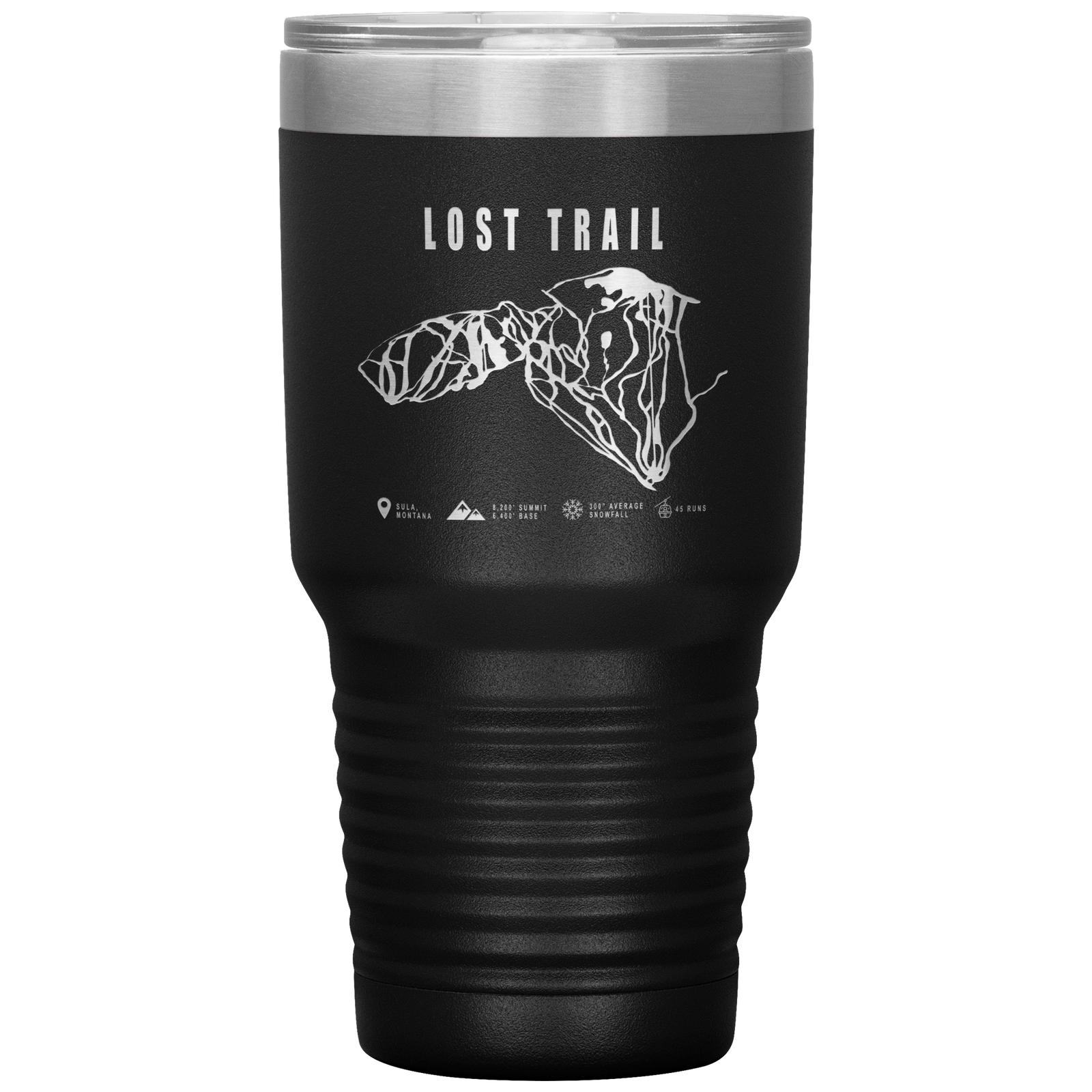 Lost Trail Montana Ski Trail Map 30oz Tumbler - Powderaddicts
