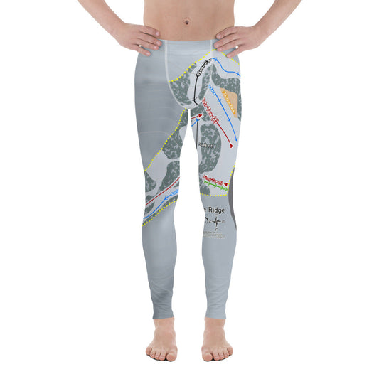 Hurricane Ridge, Washington ski Trail Map Men's Base Layer Bottom - Powderaddicts
